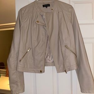 Beige leather jacket